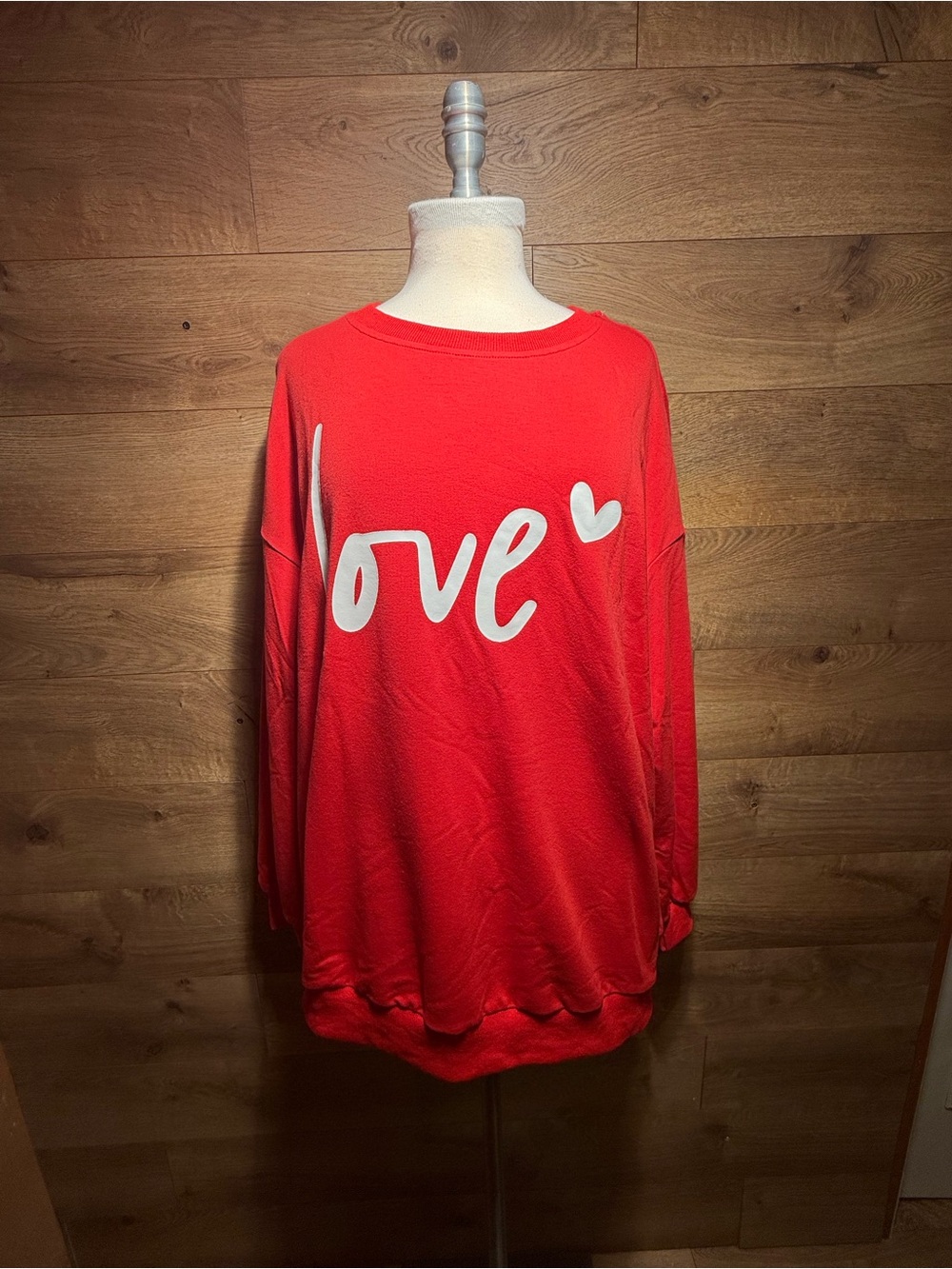 Red 'Love' Graphic Sweatshirt